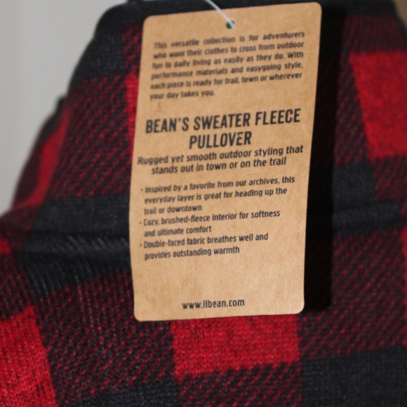 L.L. Bean, Buffalo Plaid Fleece pullover sweater ..... - Picture 8 of 10